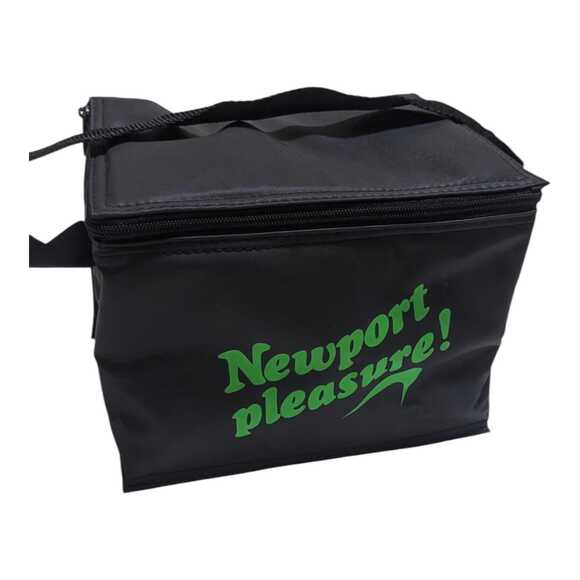 Newport Pleasure Insulated‎ Cooler Bag 8x6x6” Black 6 Can Lunchbox Tote w Strap - Picture 1 of 7
